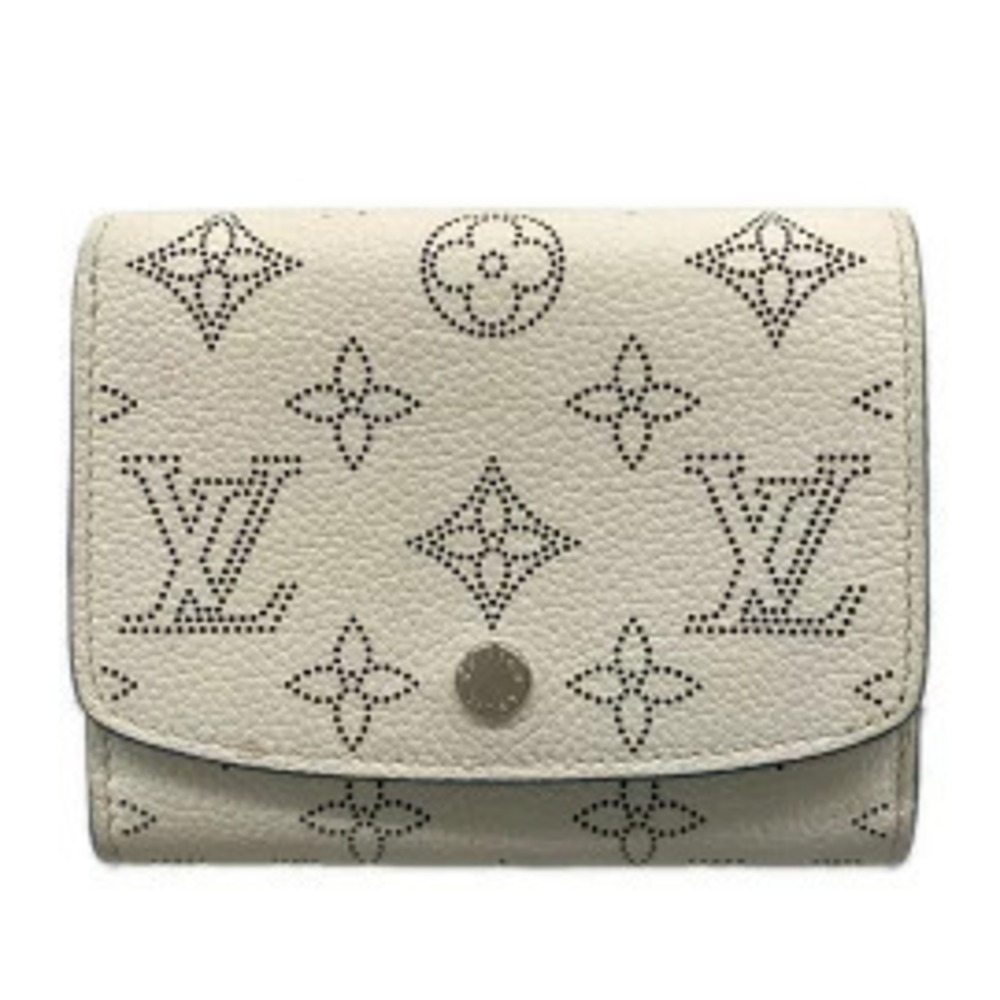 LOUIS VUITTON Portefeuille Iris Compact Bi fold Wallet Snow Leather Cowhide